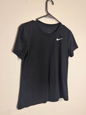 Nike Black Short Sleeve Crew Neck Tee with White Swoosh